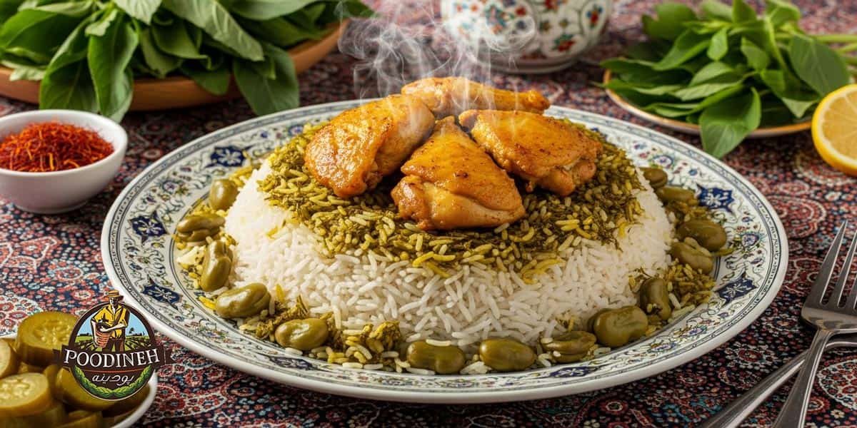 باقلاپلو با مرغ 