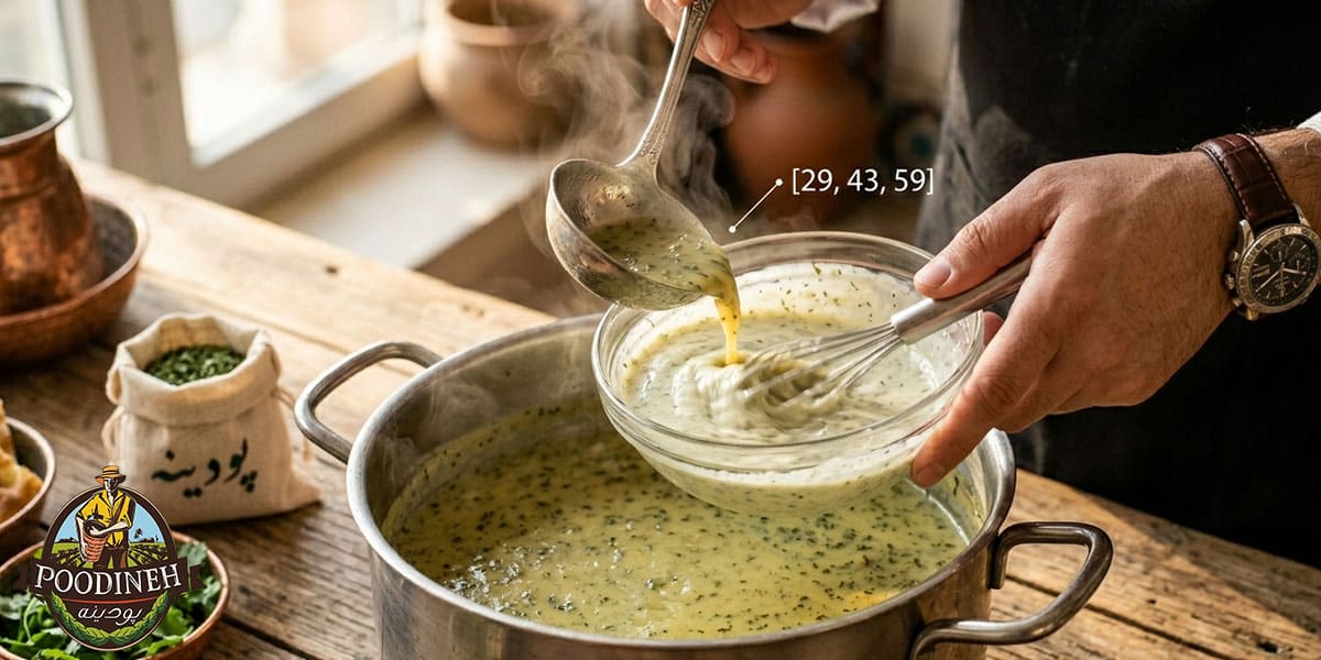 طرز تهیه آش گشنیز با ماست
